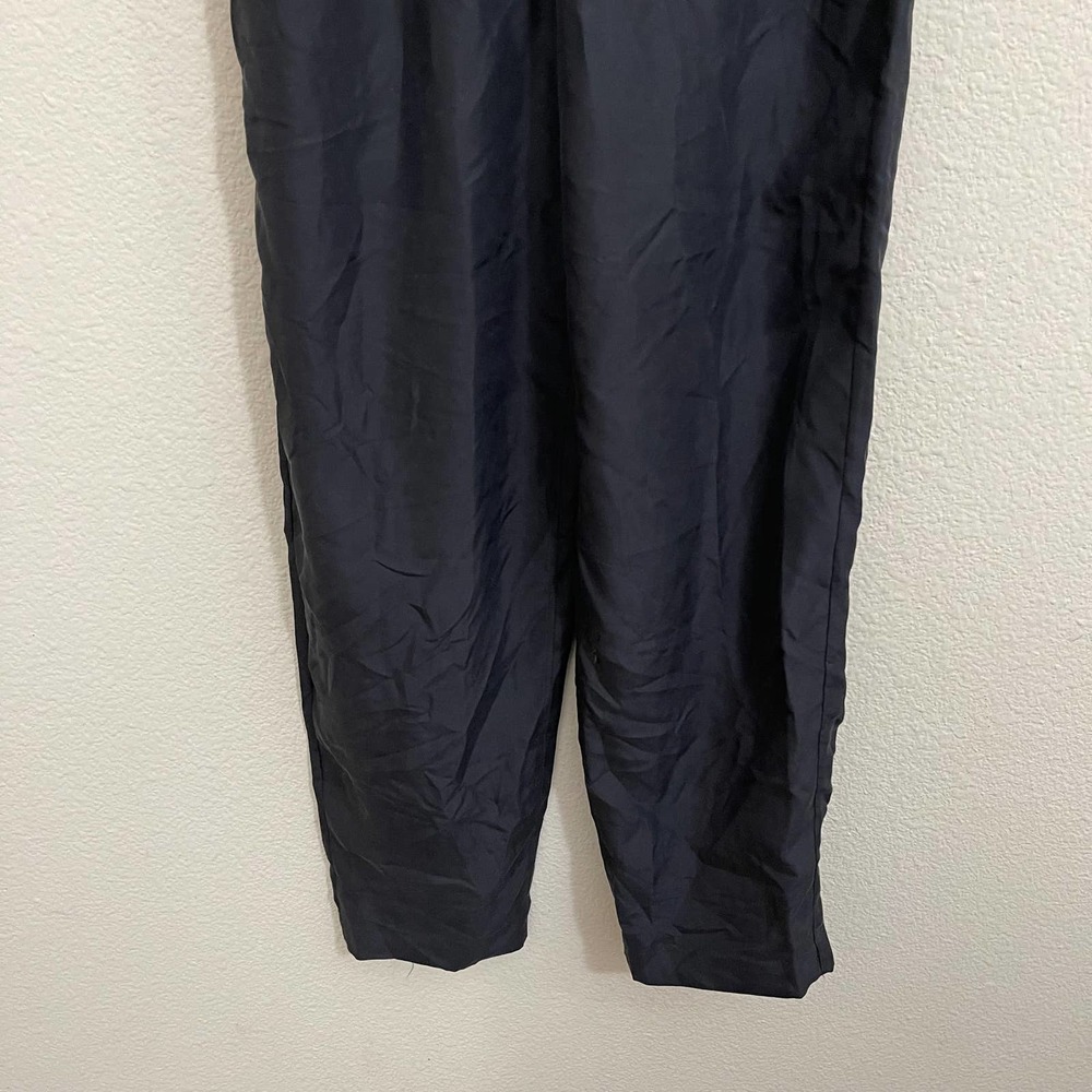 & Other Stories Silk Tapered Elastic Waist Relaxed Pull-On Trouser Pants Black 0 - Picture 5 of 11